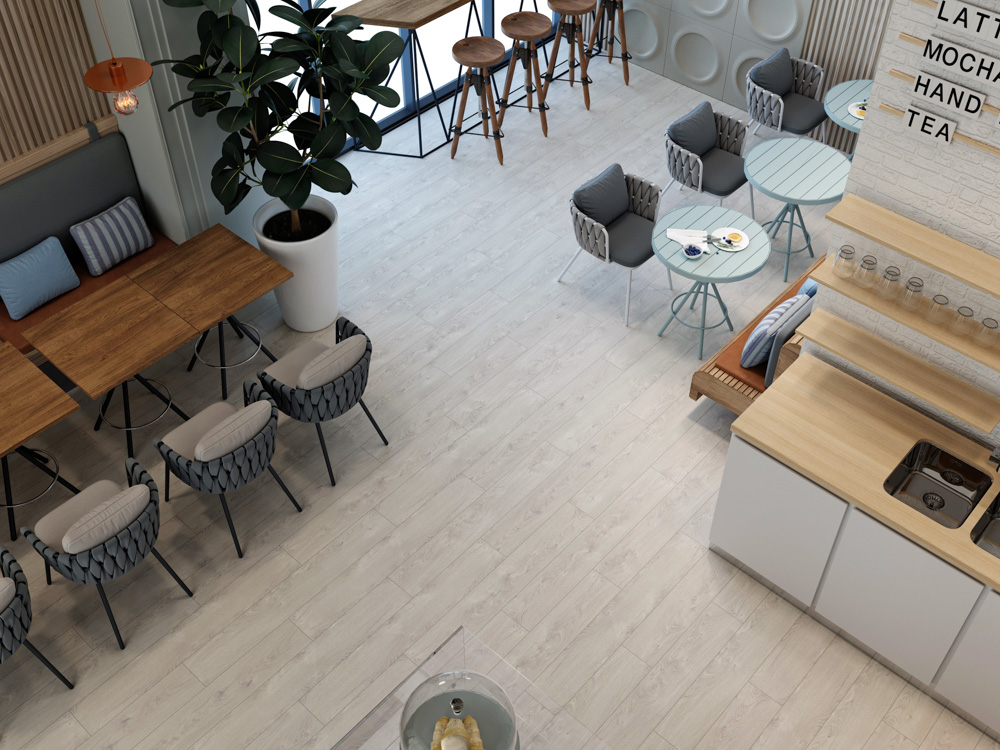 Кварцвиниловый SPC ламинат Cronafloor Wood Дуб Осло BD-1117-8 1200×180×4 фото в интерьере